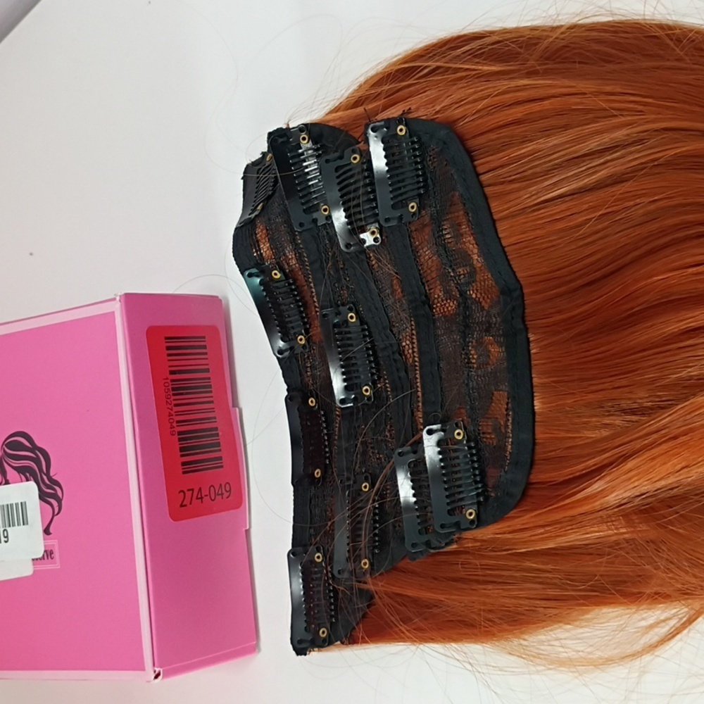 Clip-In Hair Extensions • 20” Long Straight Layered‎ • Copper Red • Synthetic - Picture 4 of 6
